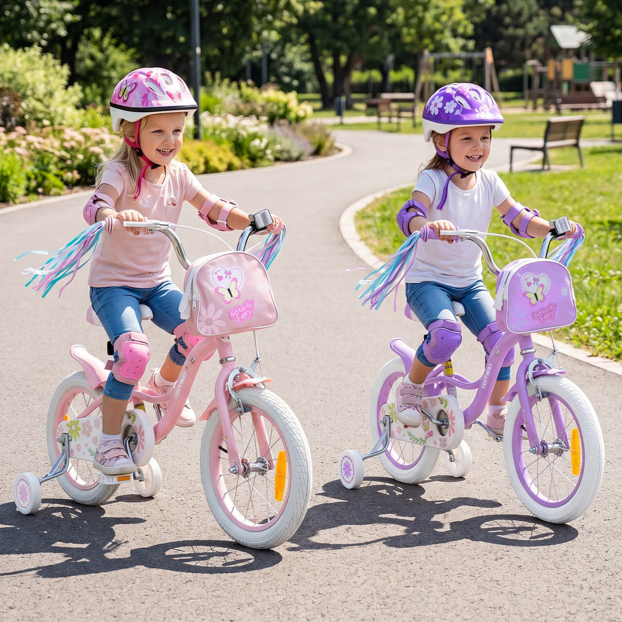 14/16 Inch Girls Bike with Front Bag and Streamers for 3-5/4-7 Years Old Item No: 29530738