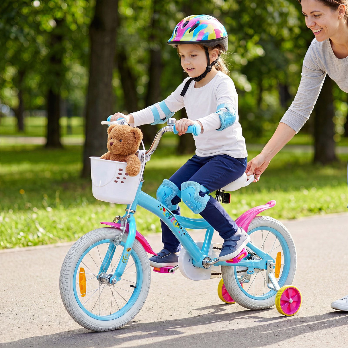 14/16/18 Inch Kids Bike Adjustable with Removable Basket for 3-8 Years Old