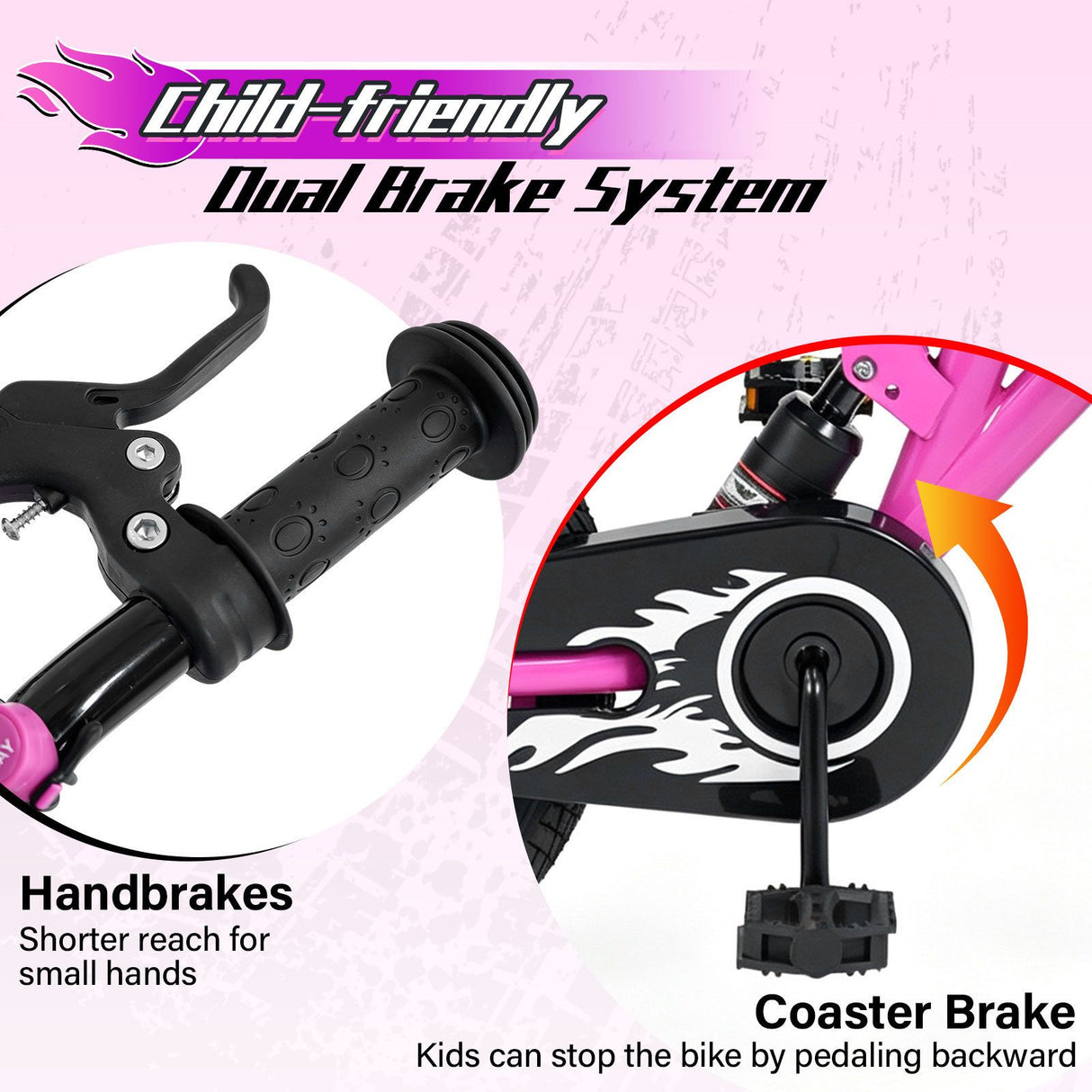 16 Inch Kids Bike Motocross Style with Sound Effects and Light-up Training Wheels