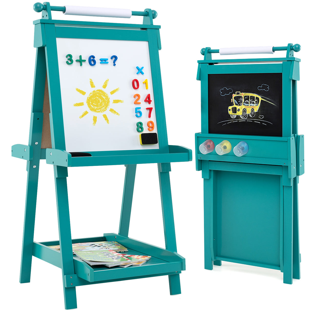 3-in-1 Double-sided Art Easel, Creative Art Center for 3+ Years Old Children