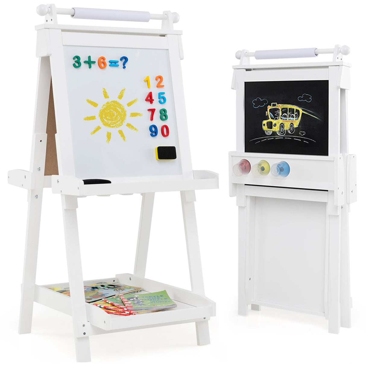 3-in-1 Double-sided Art Easel, Creative Art Center for 3+ Years Old Children