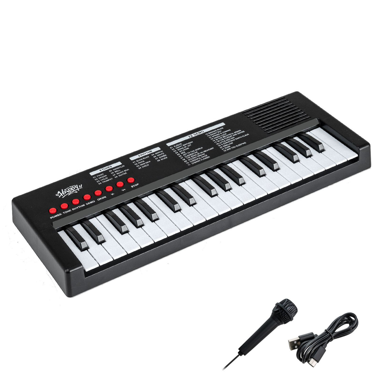 37 Keys Portable Electric Keyboard Piano with Microphone and 8 Tones