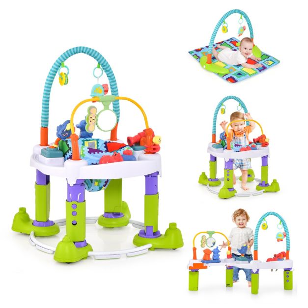 4-in-1 Baby Bouncer Activity Center with 3 Adjustable Heights