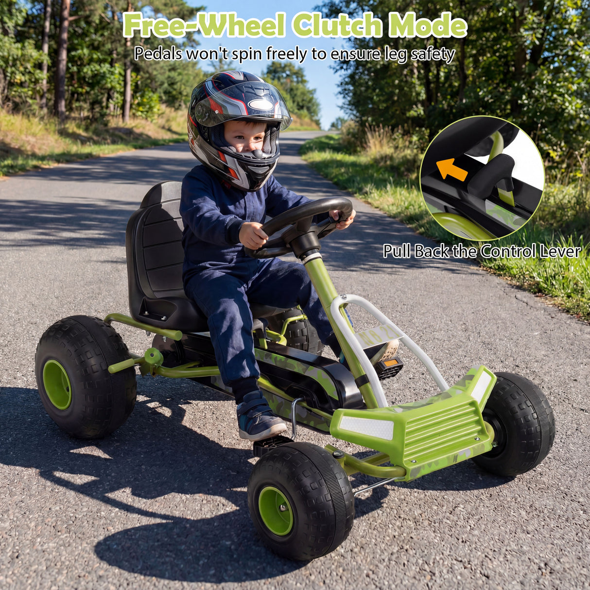 4 Wheel Ride on Toy with Adjustable Seat and Wear-Resistant Wheels for Boys and Girls