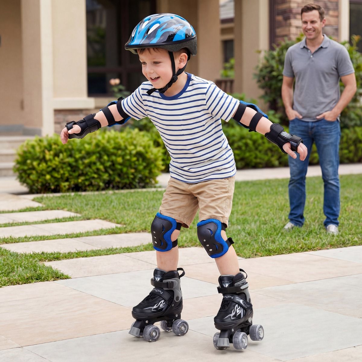 Kids Roller Skates for Teens 4 Sizes Adjustable Quad Skates for Beginners