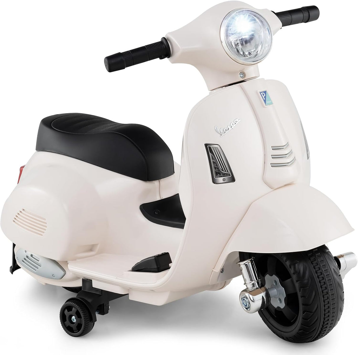 Licensed Vespa Kids Ride on Motorcycle with LED Headlight and Horn Sound