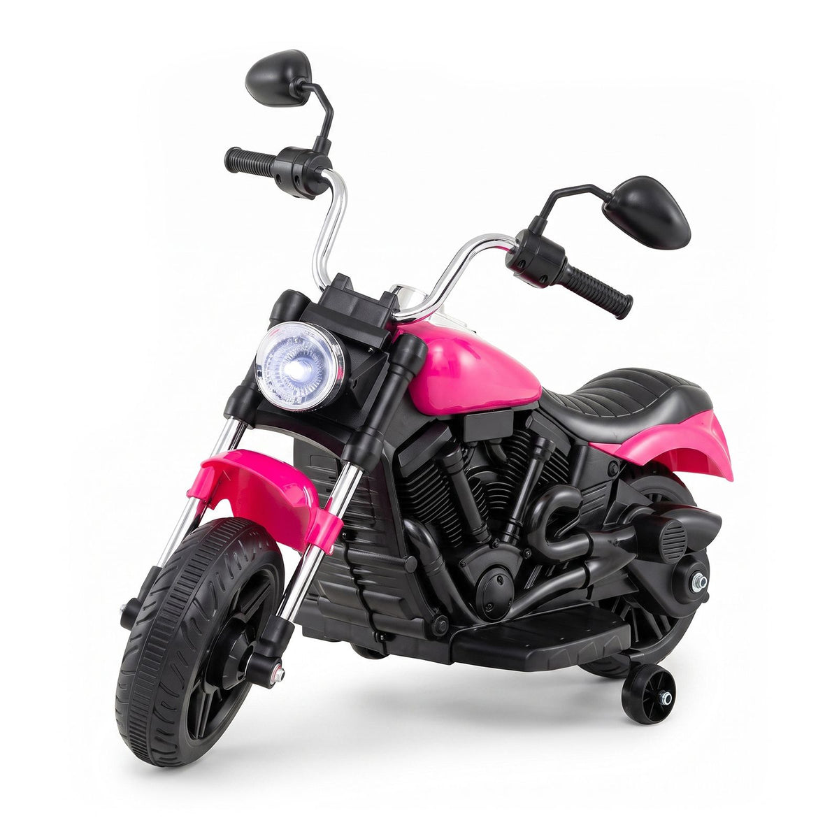6V Kids Ride On Motorbike with Music and Detachable Training Wheels