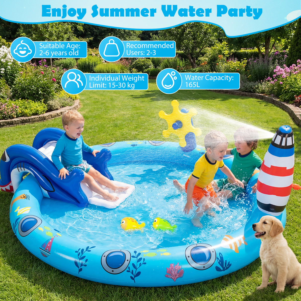 Outdoor Children Summer Water Park for Backyard, Garden
