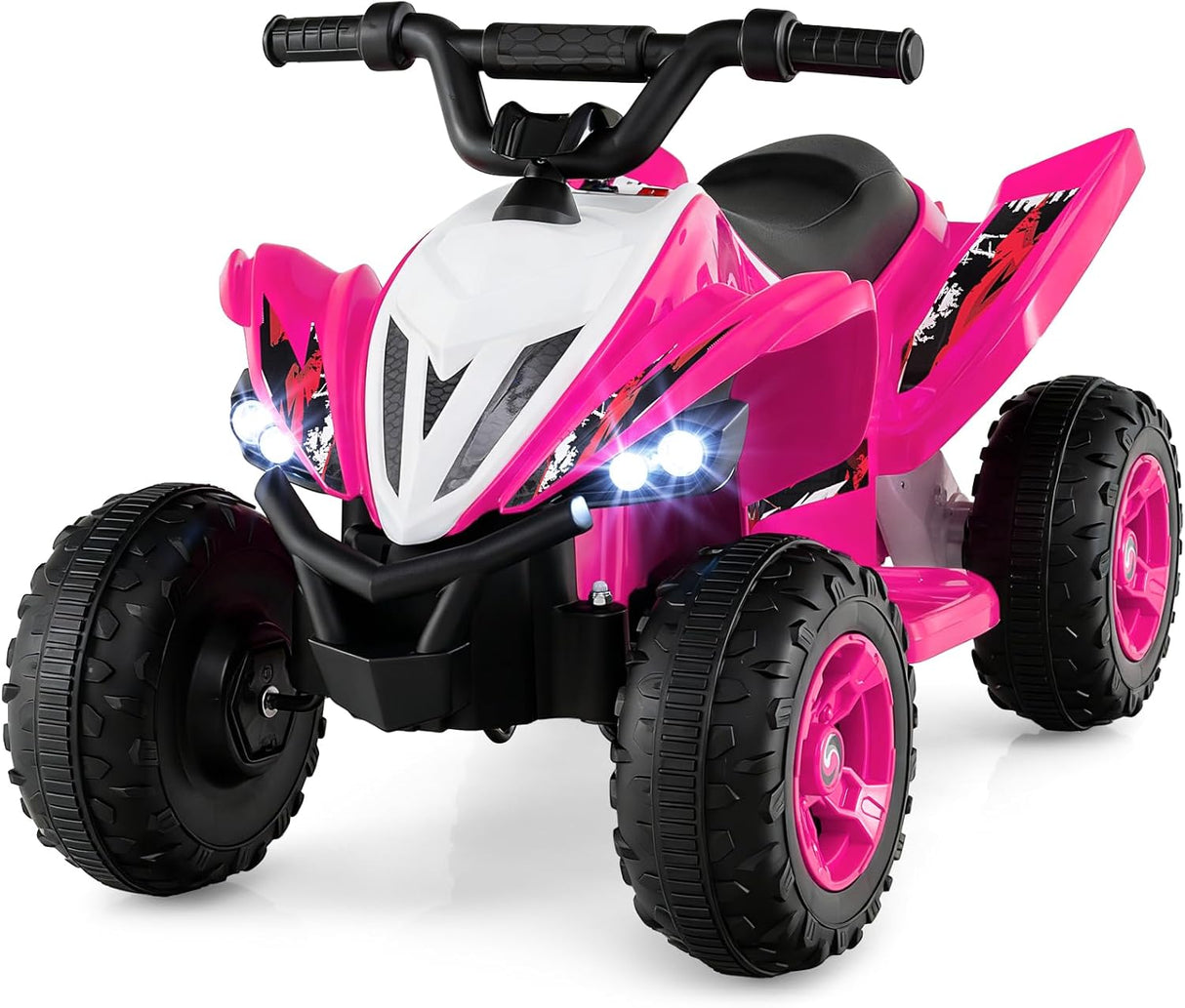 HONEY JOY Kids Ride On ATV 12V 4-Wheeler Quad Electric Vehicle w/LED Lights