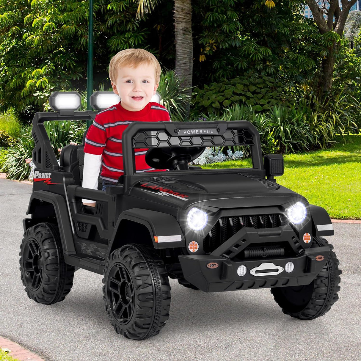 12V Kids Ride on Car Jeep, Electric Toy Truck Car with Remote Control, Dual Motor, Wireless Connection, USB Port