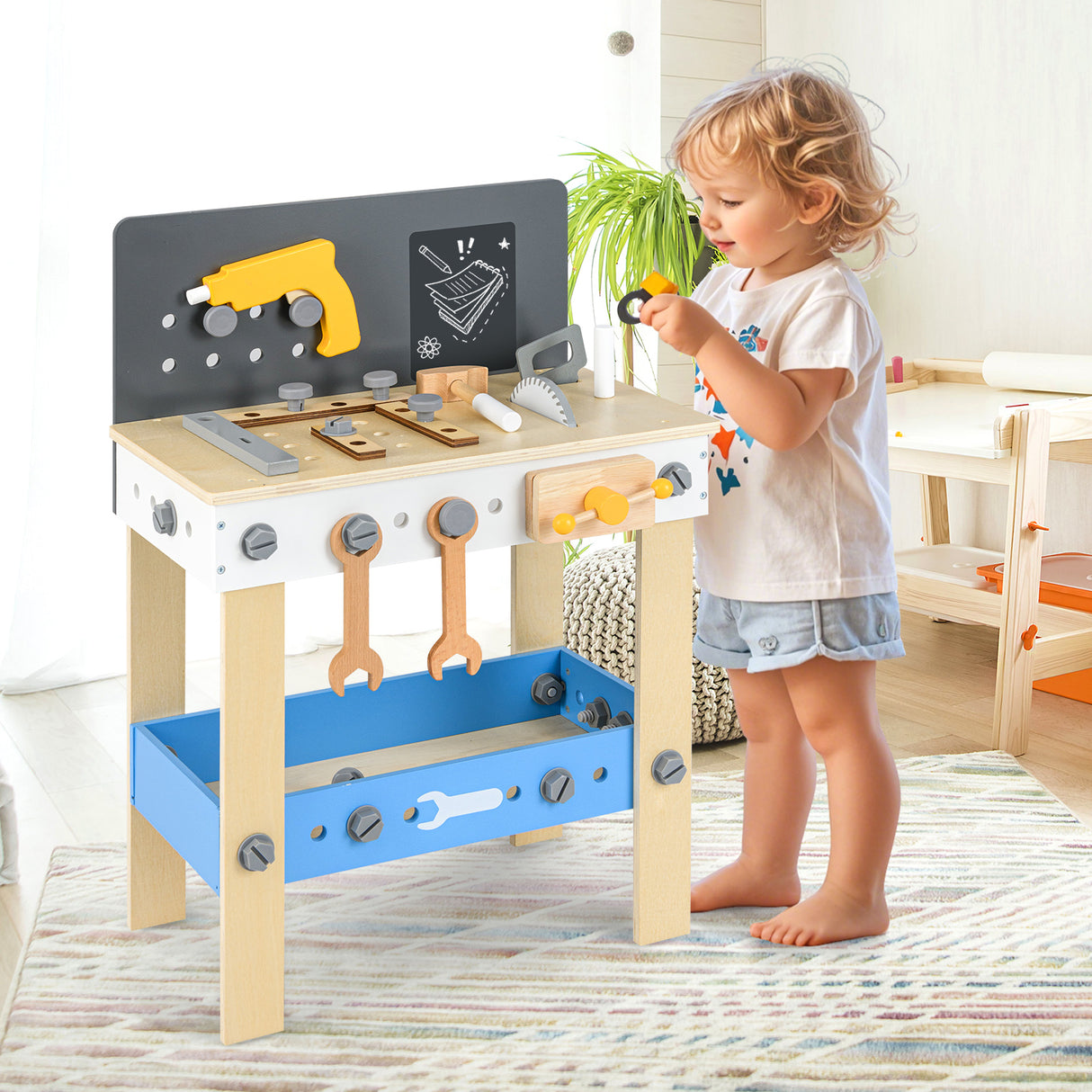 Tool Bench for Kids, Montessori Educational Toddler Construction Toys Gift for 3+ Years Old Boys Girls