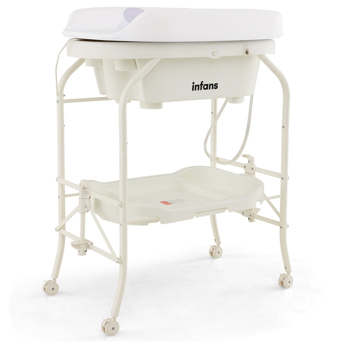 BABY JOY Baby Bathtub with Changing Table