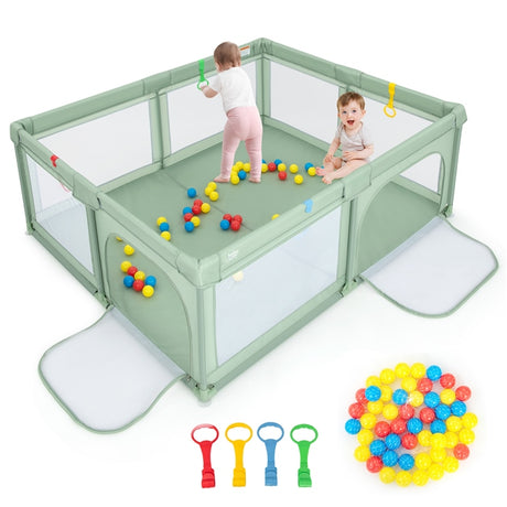 BABY JOY Baby Playpen 185 x 155 x 69 cm Large Play Yard for Infants