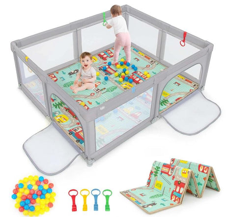 BABY JOY Baby Playpen 185 x 155 x 69 cm Large Play Yard for Infants