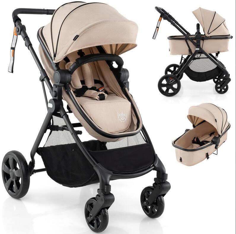 BABY JOY 2 in 1 High Landscape Baby Stroller, Convertible Baby Pram Jogger