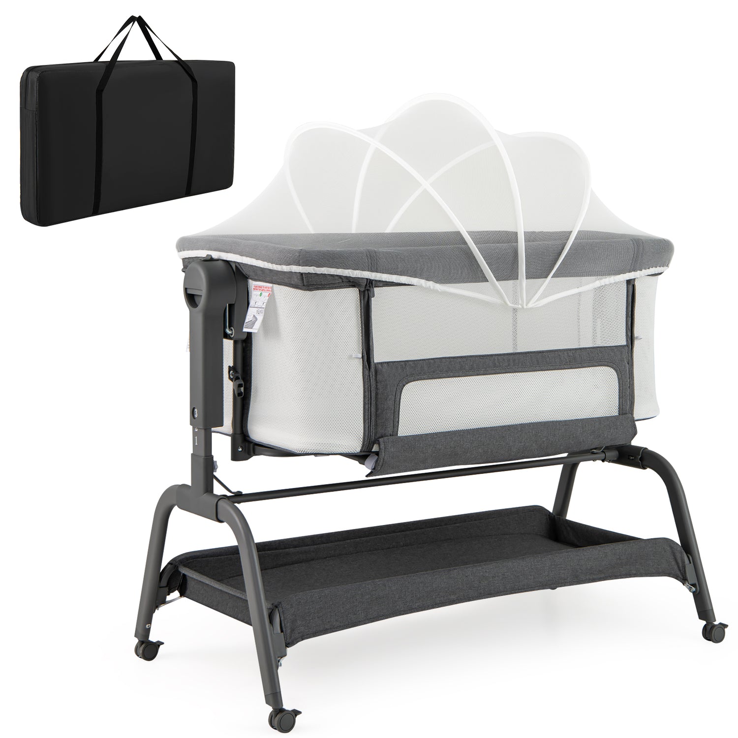 BABY JOY 4 in 1 Rocking Baby Bassinet, Newborn Infant Bedside Sleeper