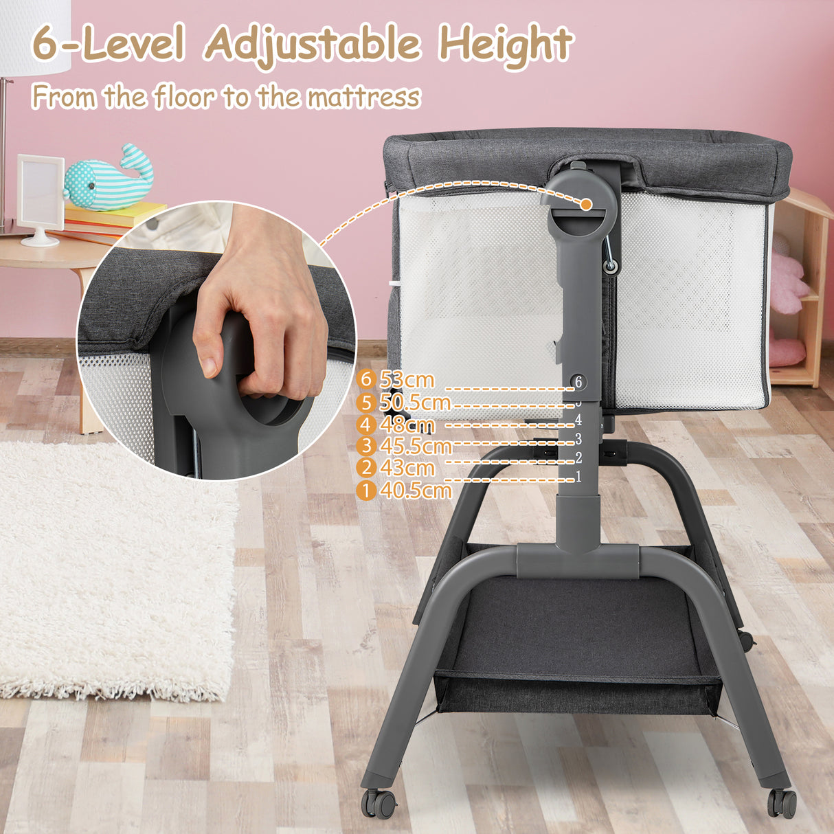 BABY JOY 4 in 1 Rocking Baby Bassinet, Newborn Infant Bedside Sleeper