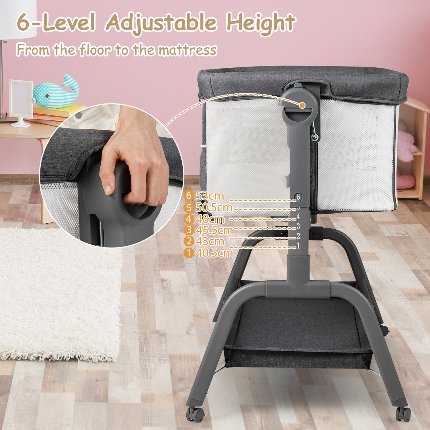 BABY JOY 4 in 1 Rocking Baby Bassinet, Newborn Infant Bedside Sleeper