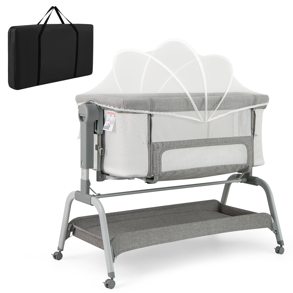 BABY JOY 4 in 1 Rocking Baby Bassinet, Newborn Infant Bedside Sleeper