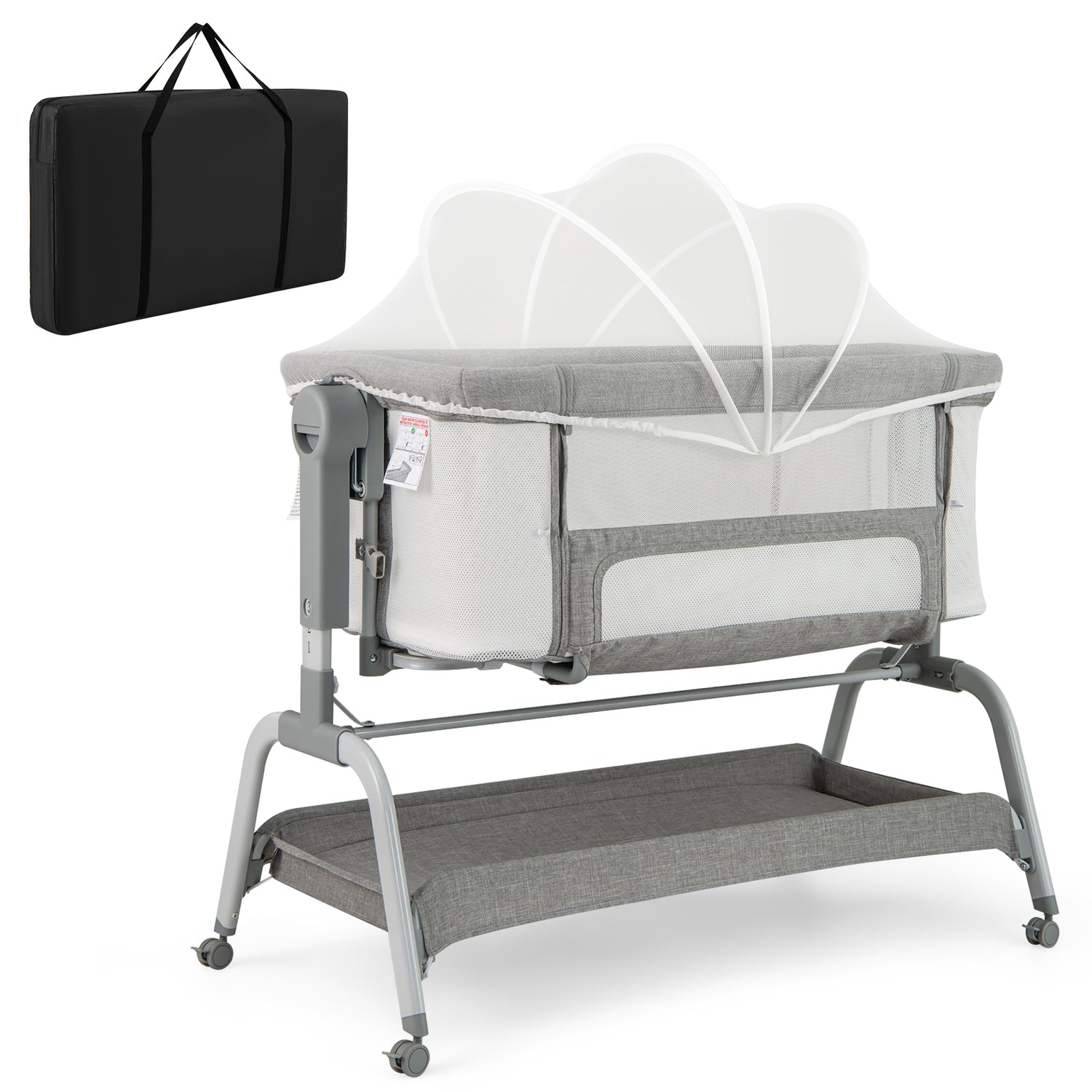 BABY JOY 4 in 1 Rocking Baby Bassinet, Newborn Infant Bedside Sleeper
