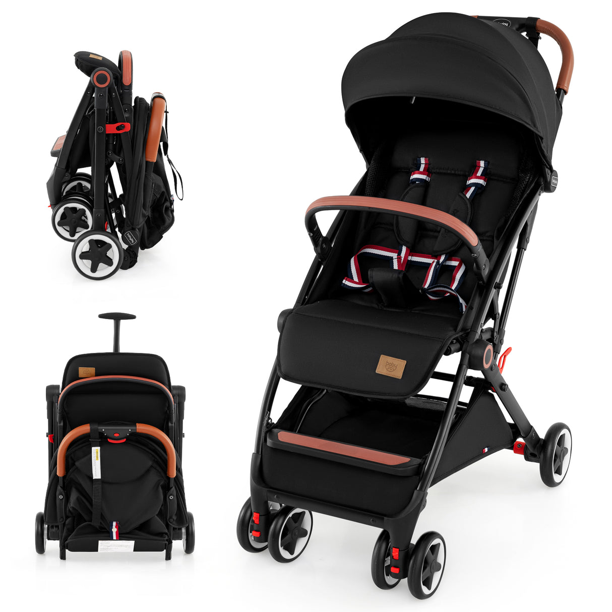 Compact Baby Stroller, Black - Baby Joy