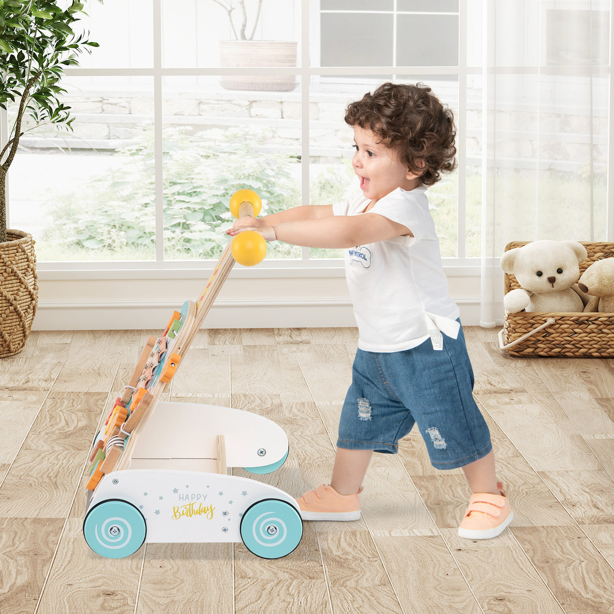 Baby Joy Montessori Wooden Baby Walker