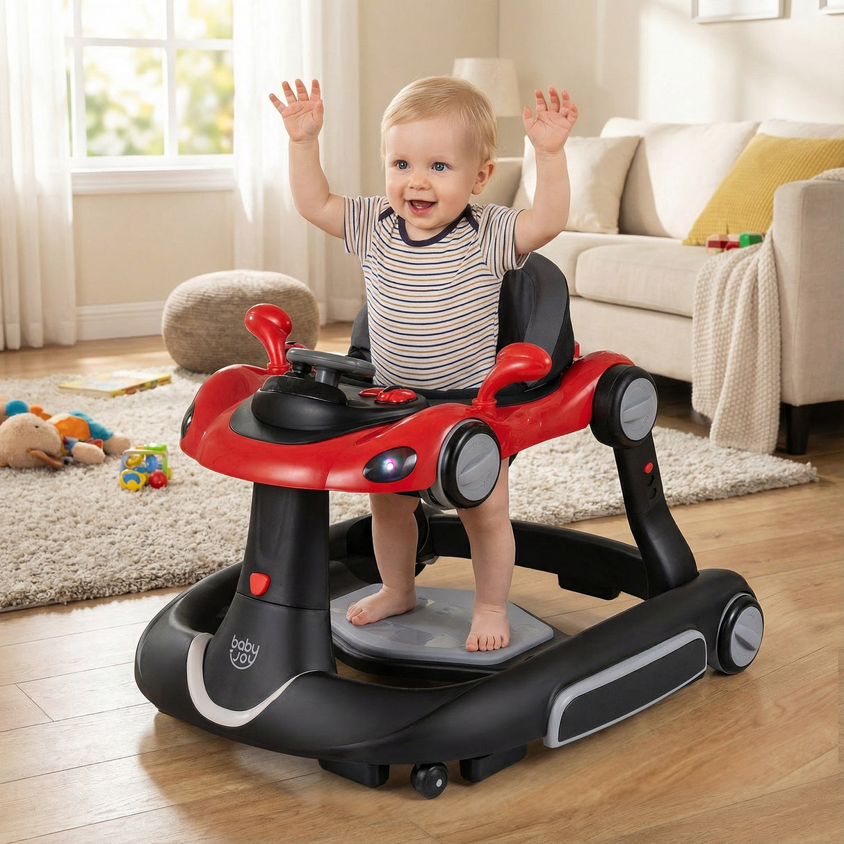 6-in-1 Baby Walker with Canopy for 7-18 Months