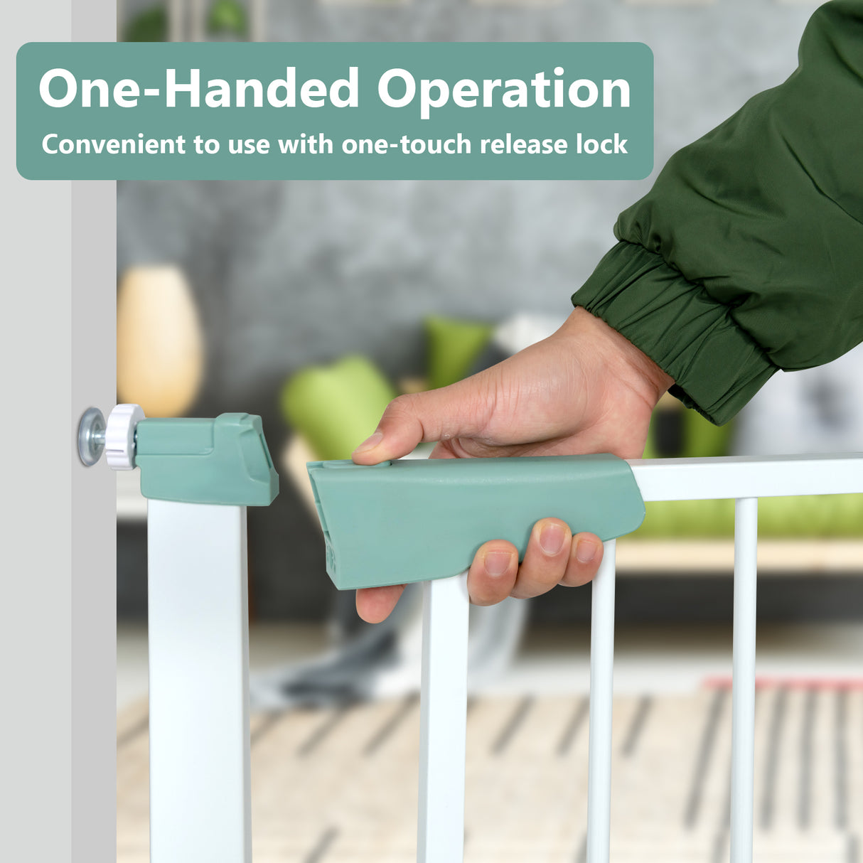 BABY JOY Baby Gate 76-132 cm, Auto Close Safety Banister for Kids and Pets