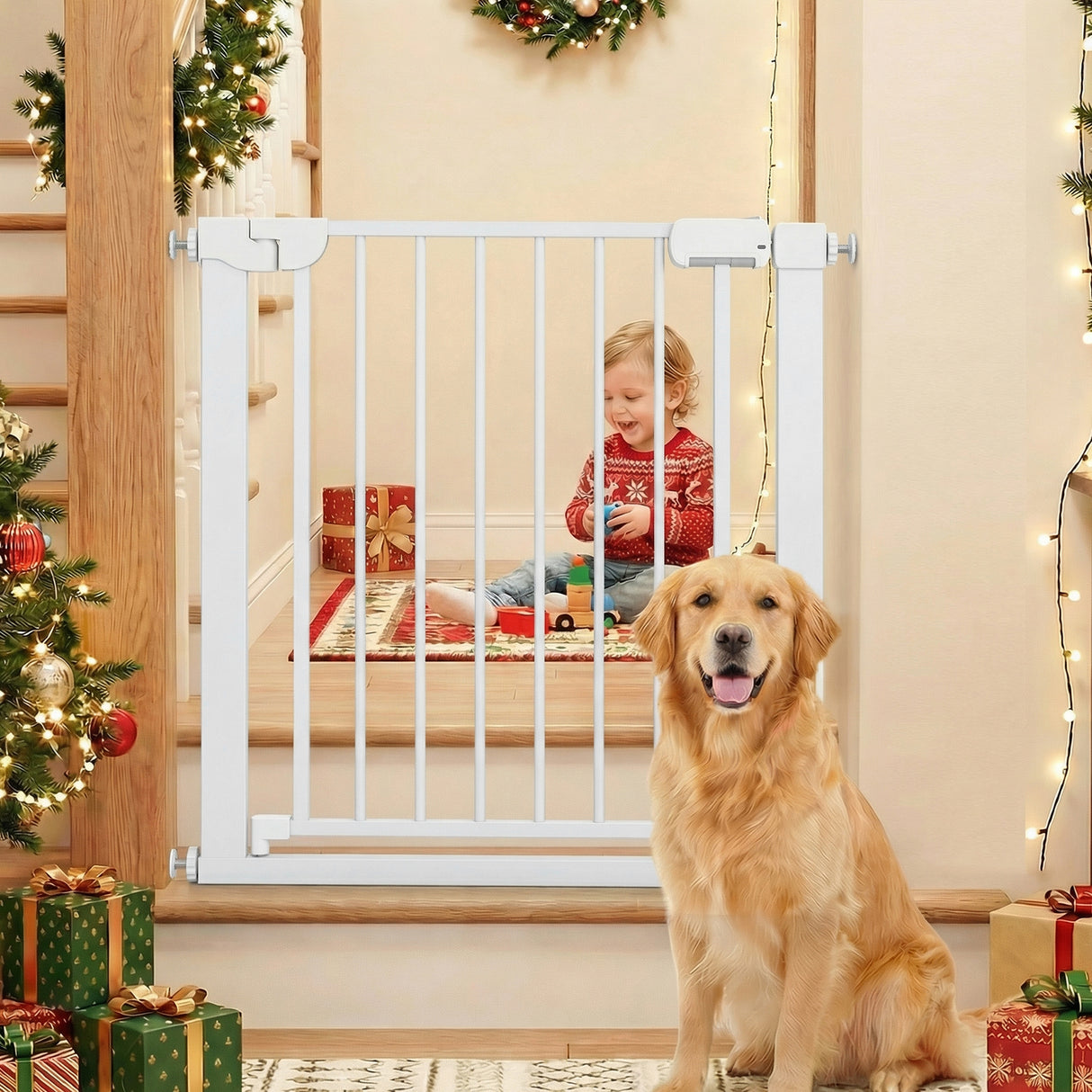 Pressure Mounted Auto-Close Door Gate for Indoor