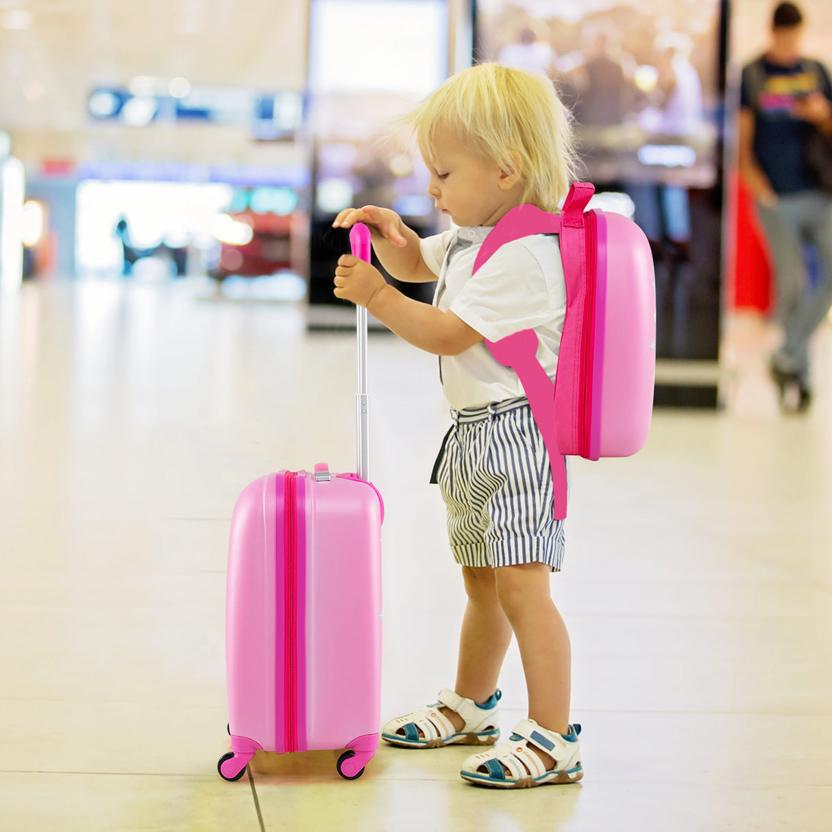 BABY JOY 2 PCS Kids Luggage Set, 13" & 16" Kids Carry On Suitcase Set