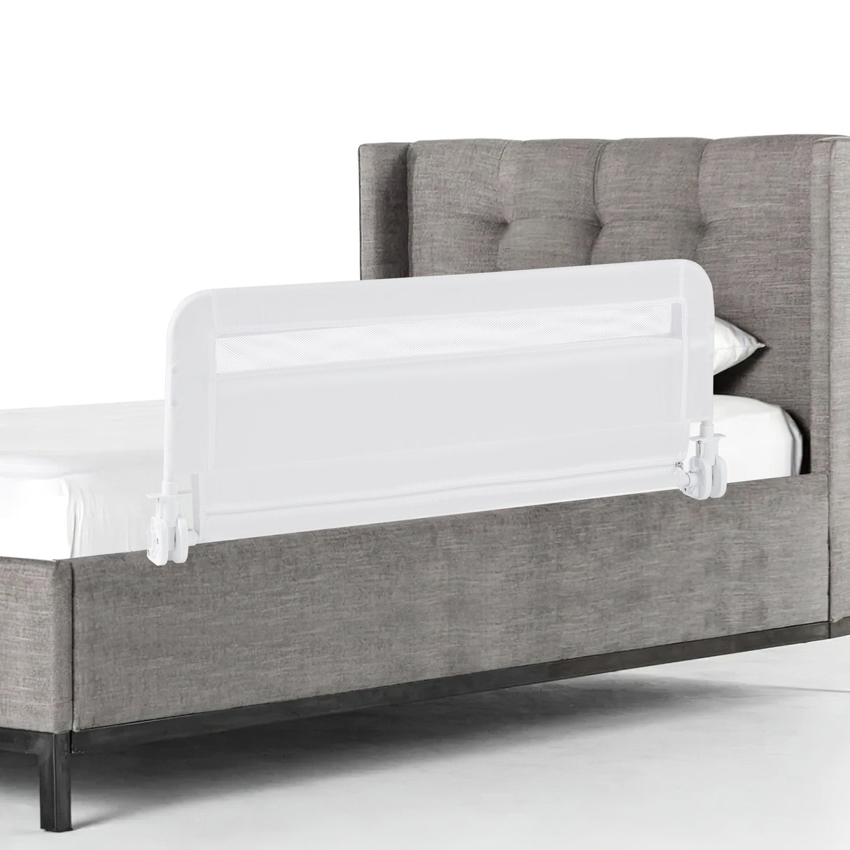 BABY JOY Toddler Foldable Bed Rail Cot Guard Baby Kids Bedrail with Safety Strap