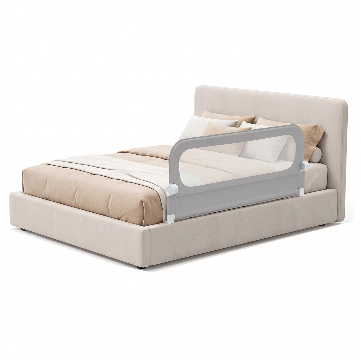 Foldable Bed Rail with Removable Oxford Fabric Cover and Robust U-shaped Base