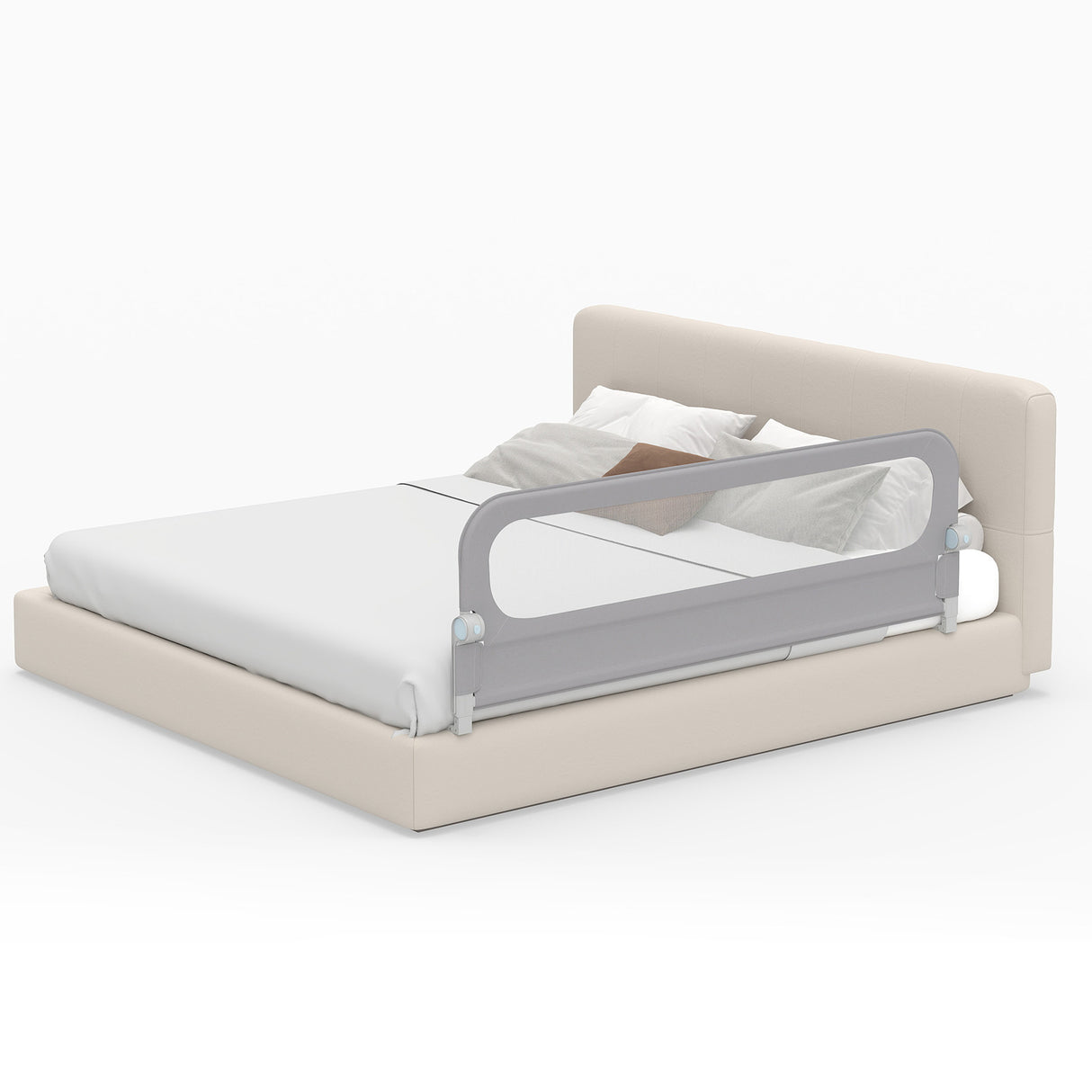 Foldable Bed Rail with Removable Oxford Fabric Cover and Robust U-shaped Base