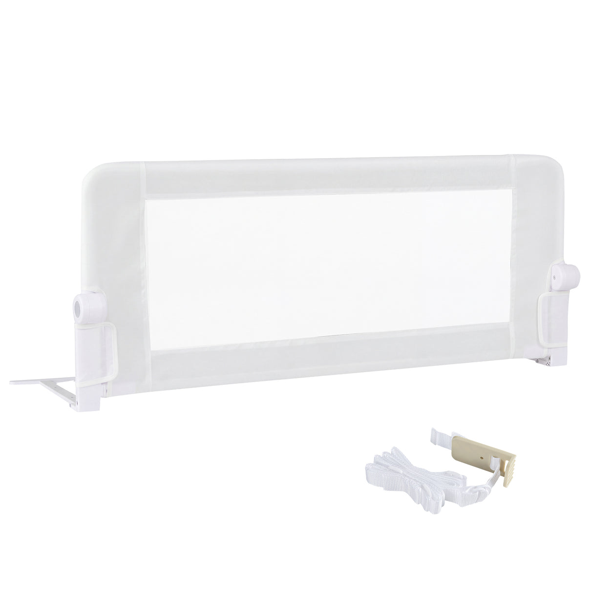 152/120 cm Long Foldable Bed Rail, 50 cm Extra Tall, White/Grey
