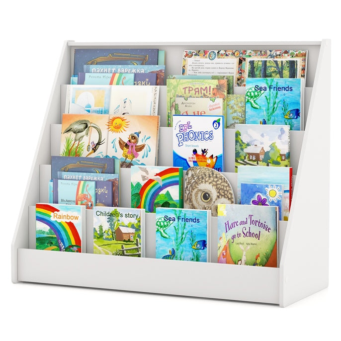 HONEY JOY 5 Tier Kids Bookshelf, Toddler Book Display Storage Shelves