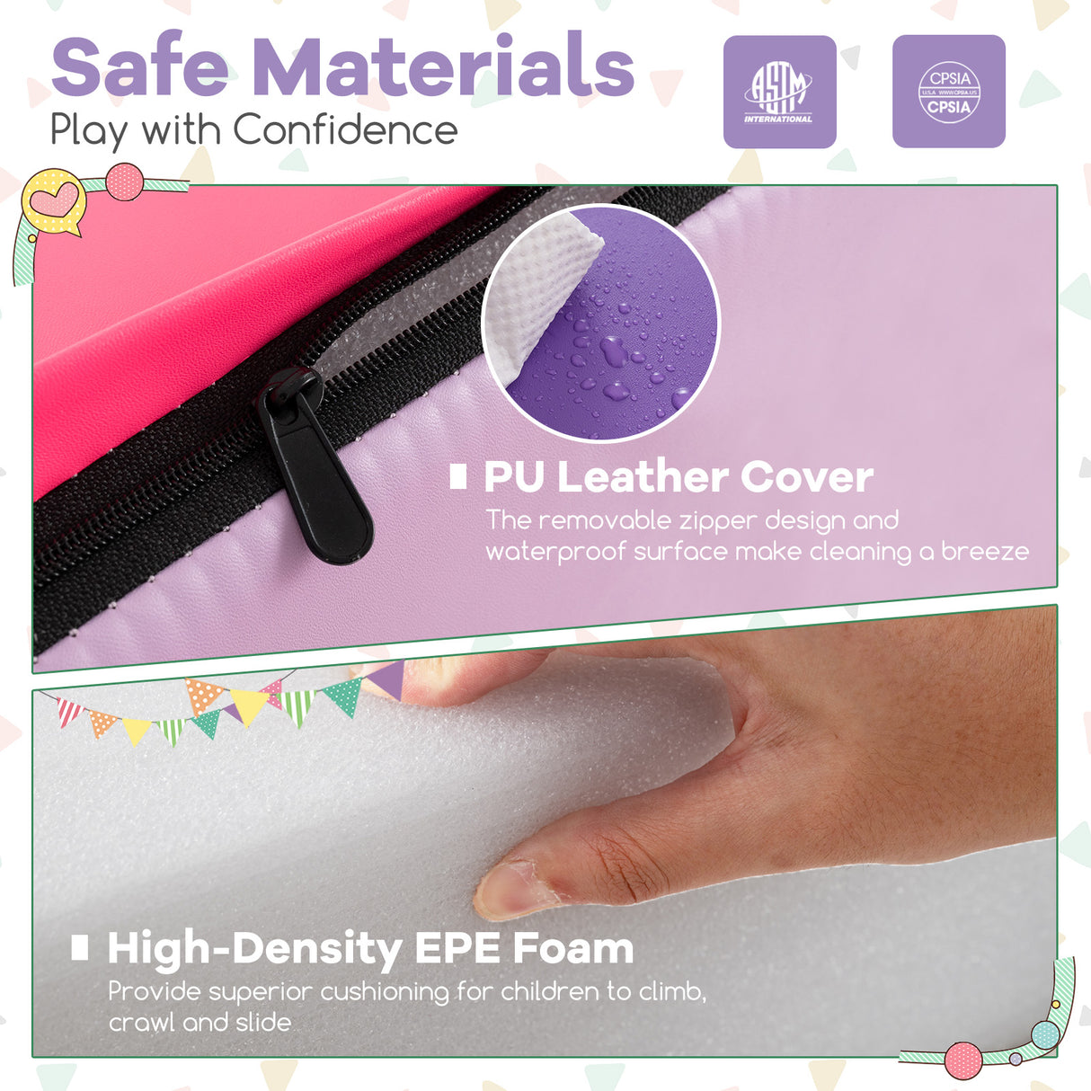 BABY JOY 4-Piece Climb and Crawl Foam Play Set, Soft Toddler Corner Climbing Sliding Blocks