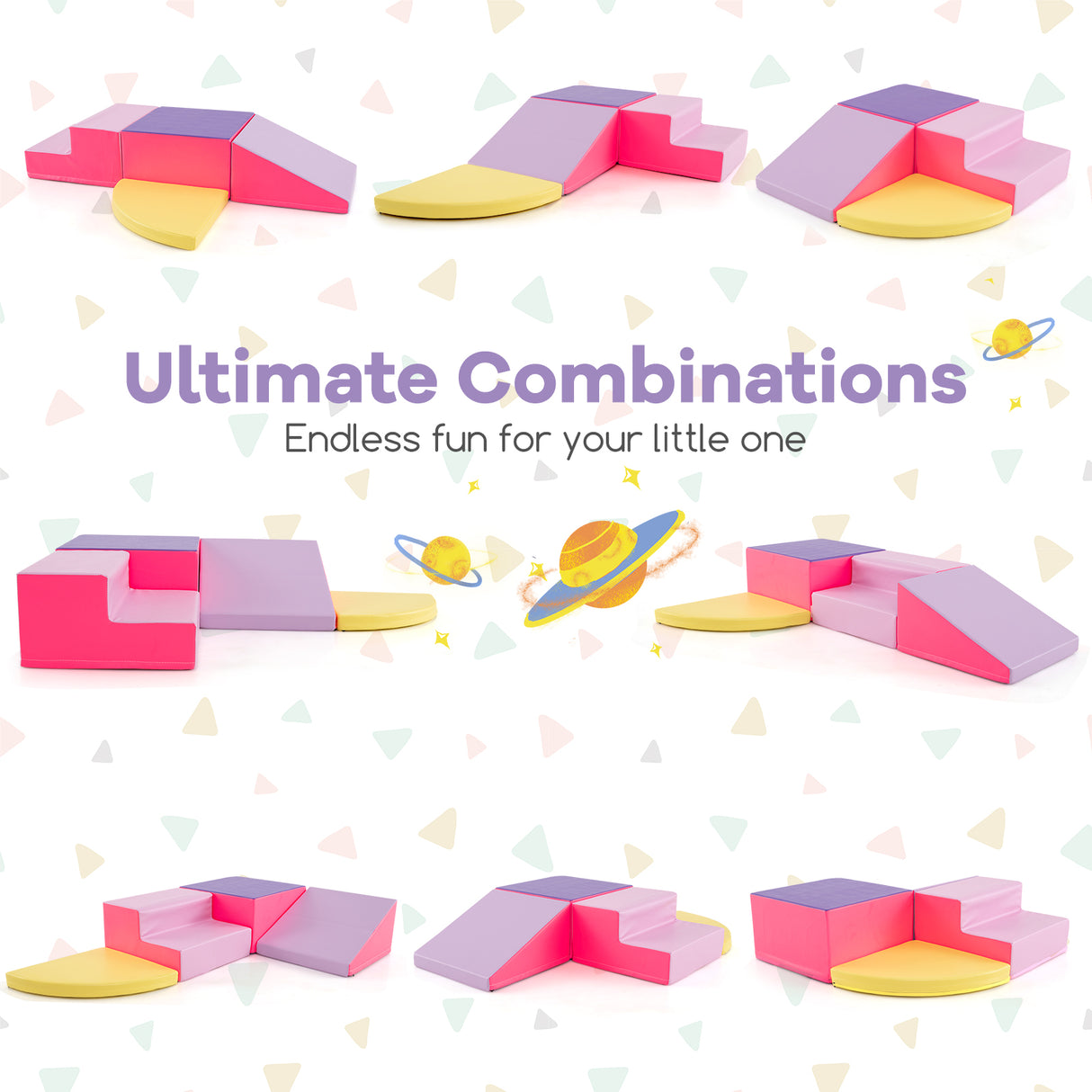 BABY JOY 4-Piece Climb and Crawl Foam Play Set, Soft Toddler Corner Climbing Sliding Blocks