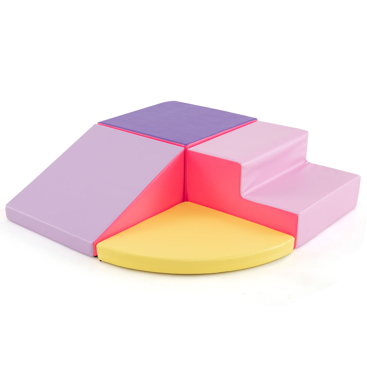 BABY JOY 4-Piece Climb and Crawl Foam Play Set, Soft Toddler Corner Climbing Sliding Blocks