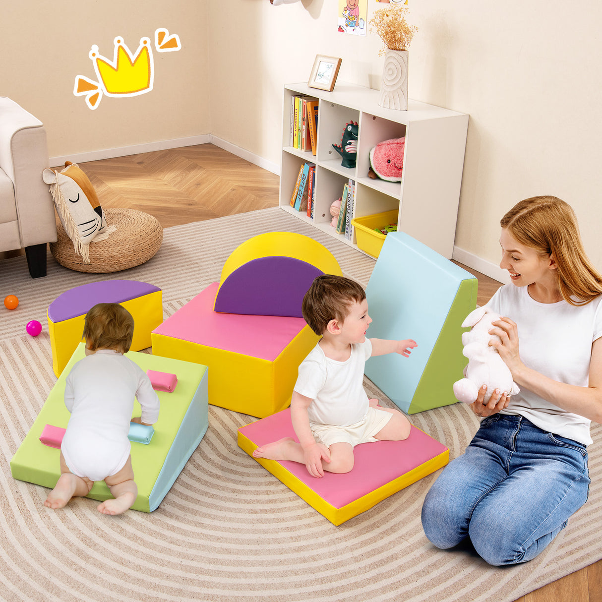 6-Piece Foam Climbing Blocks - Baby Joy