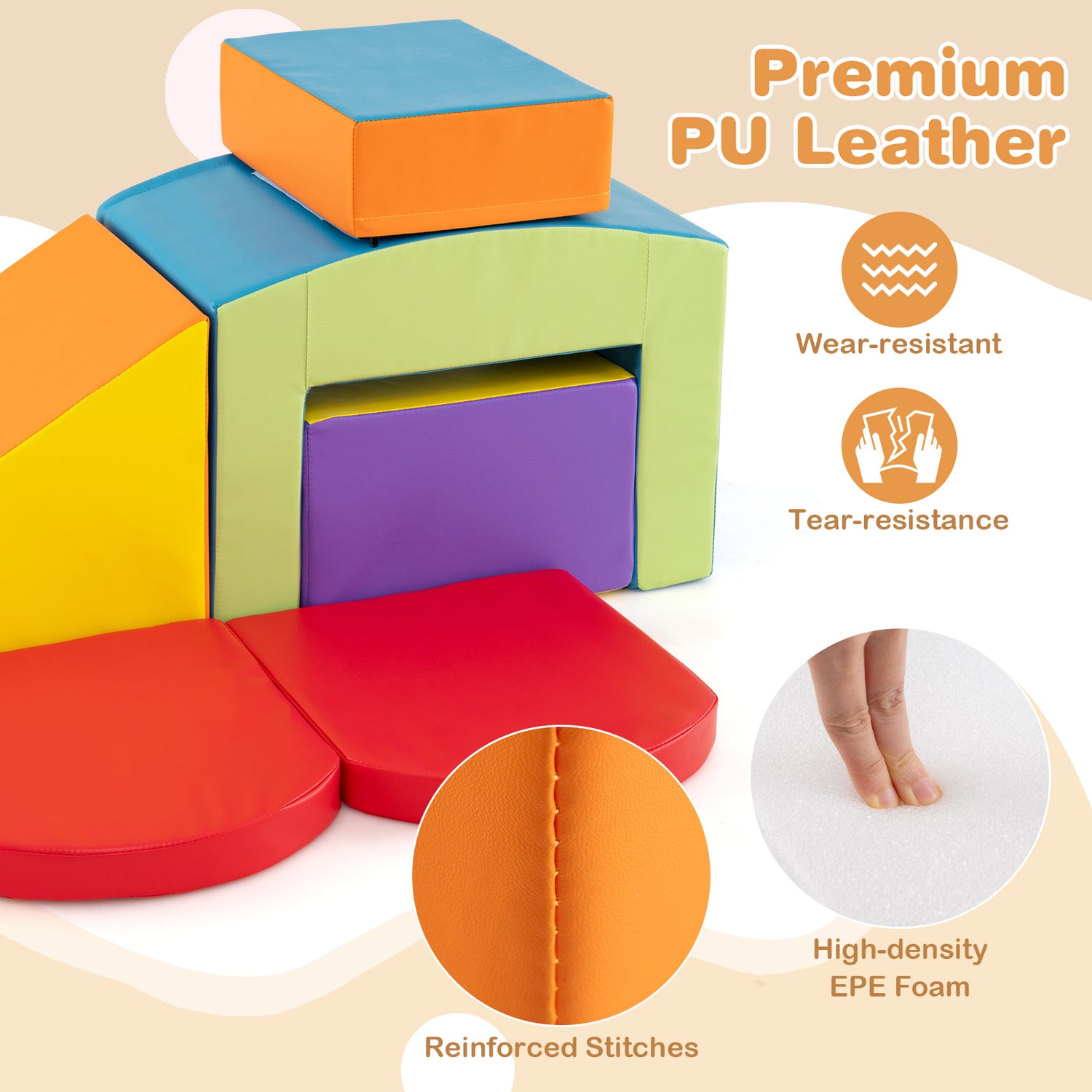 6 PCS Foam Climbing Blocks - Baby Joy