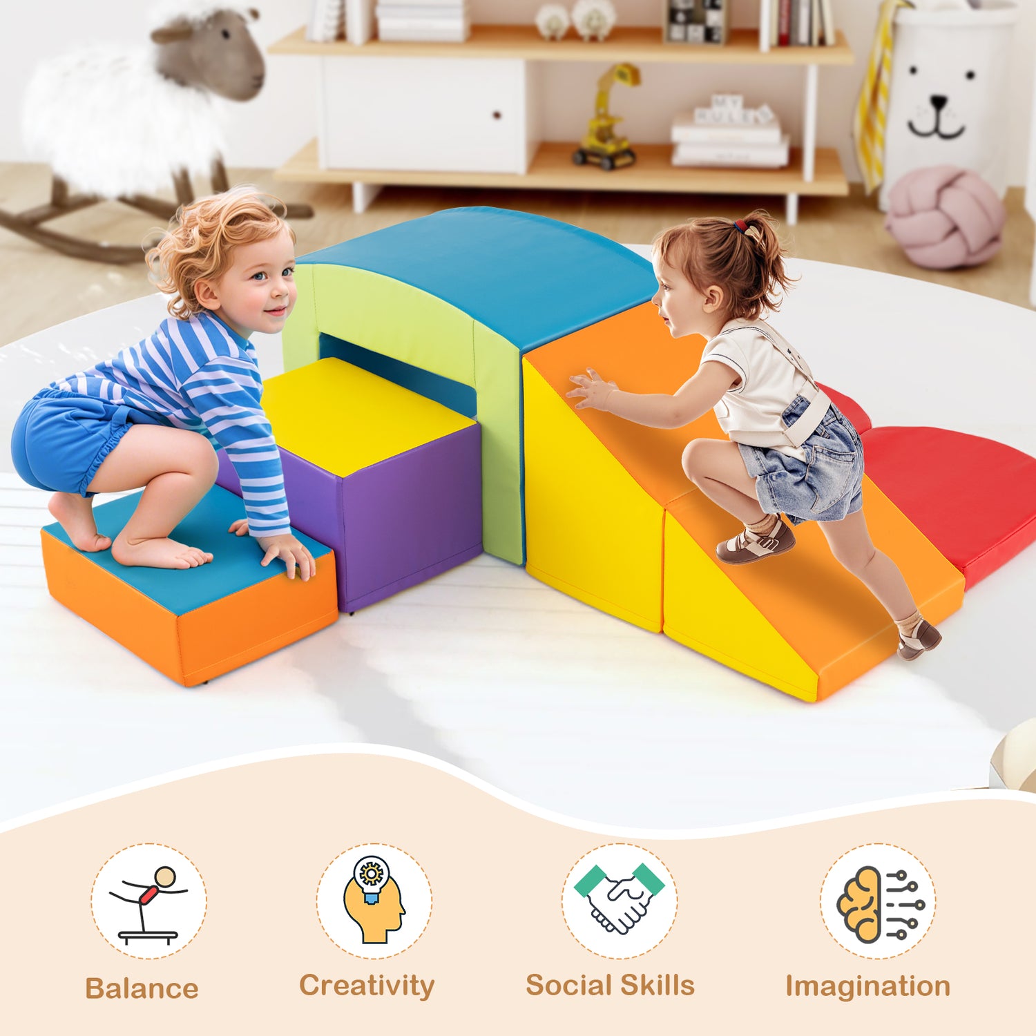 6 PCS Foam Climbing Blocks - Baby Joy