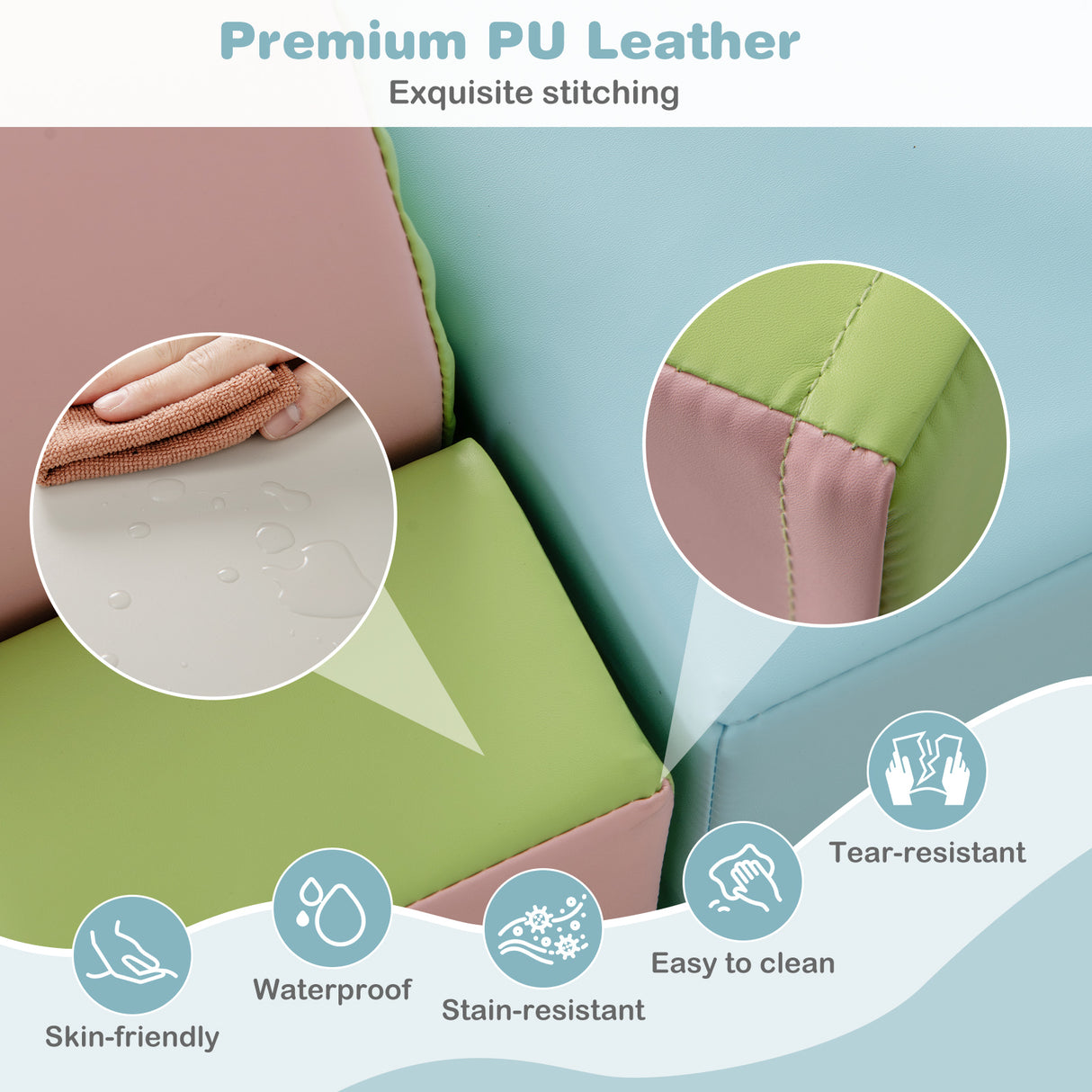 10-Piece Foam Climbing Toys for Toddlers, Soft Foam PU Leather Building Blocks for Kids 1-3 Years Old