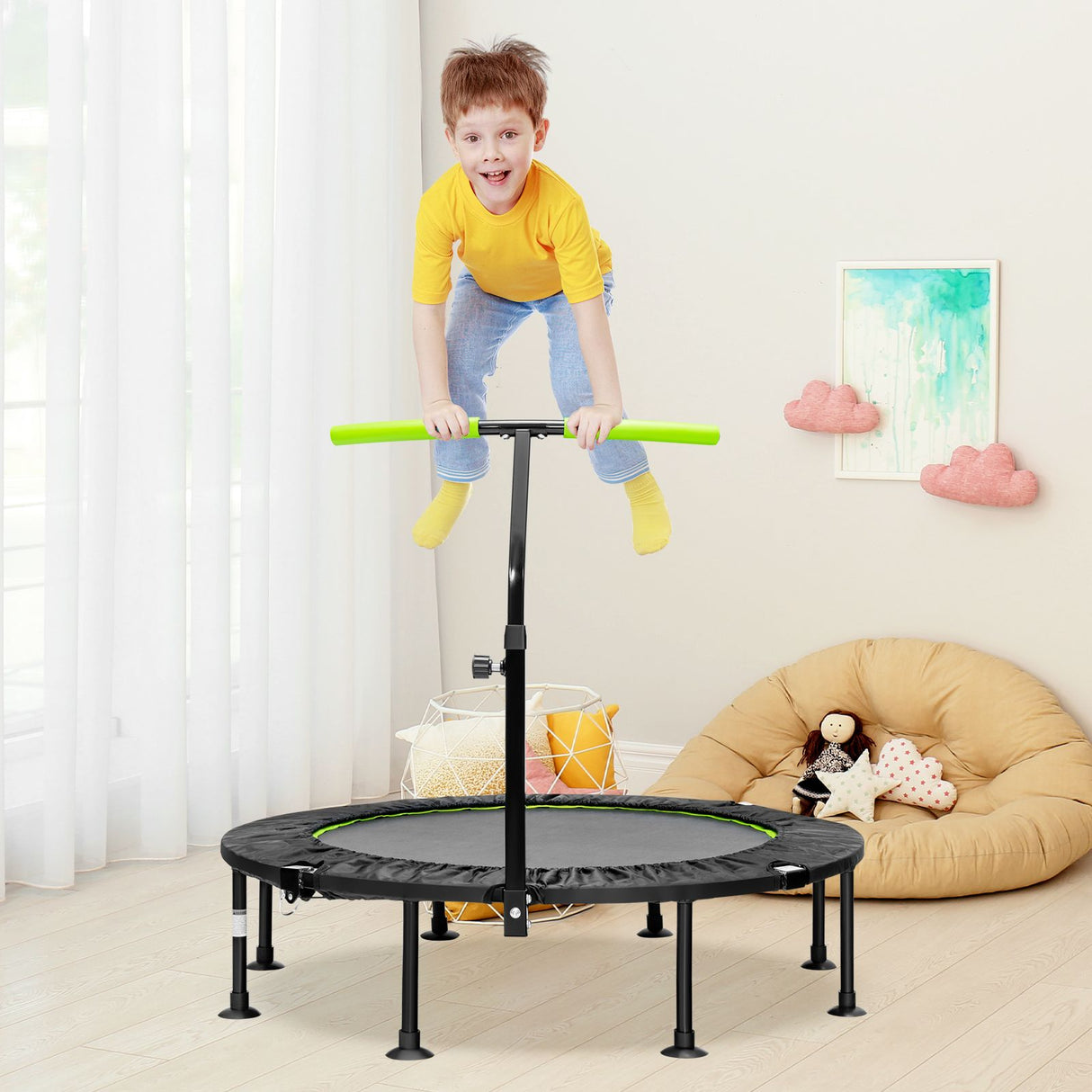 Foldable Mini Trampoline, Indoor Exercise Trampoline