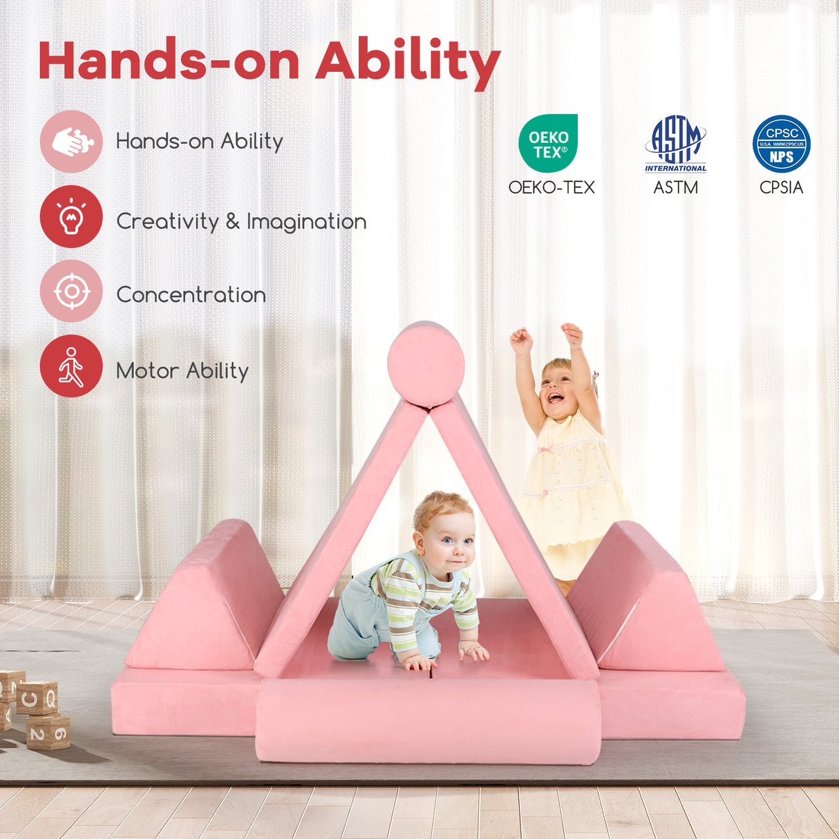 HONEY JOY 8 PCS Kids Play Couch