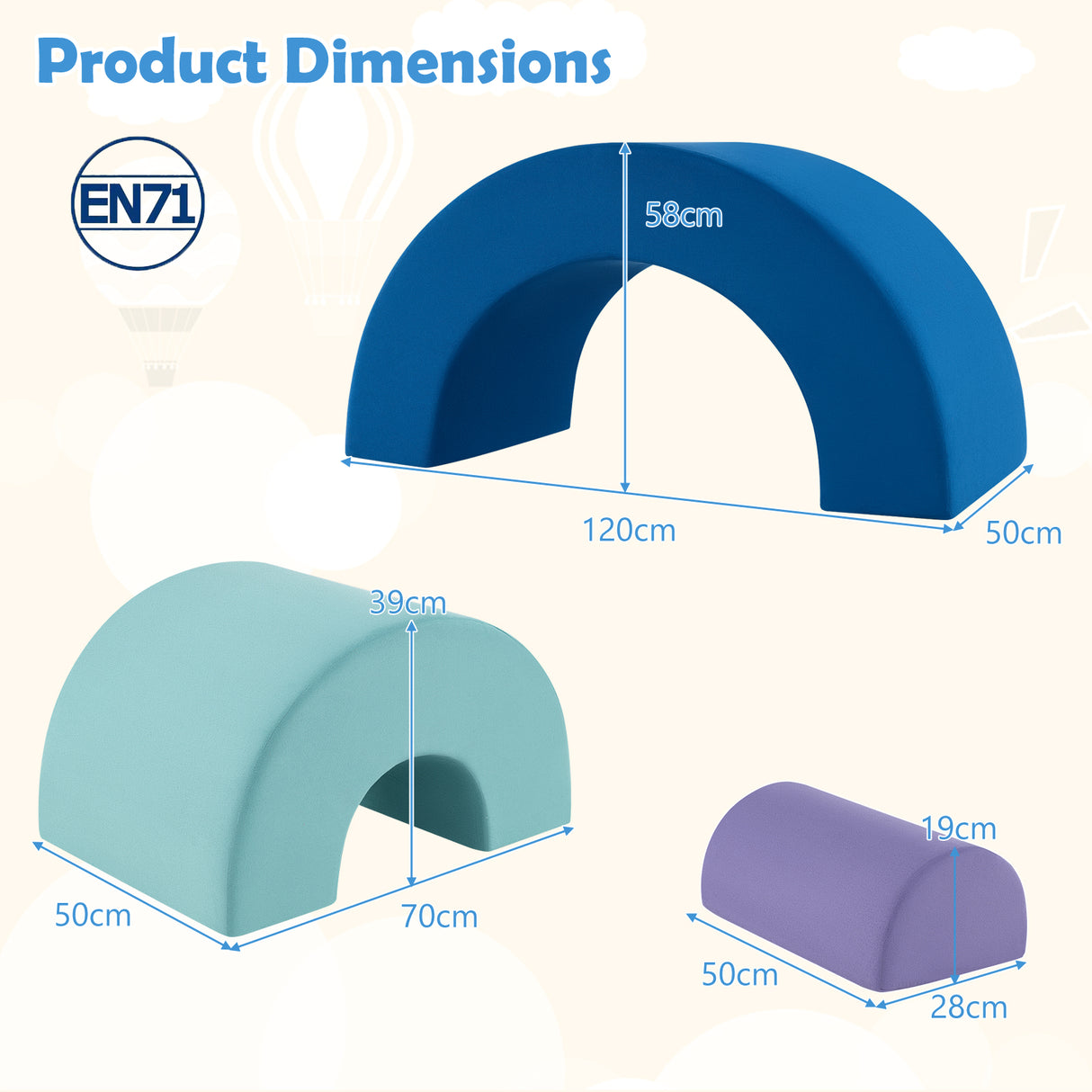 Rainbow Arc Climber Playset, Foam Climbing Blocks for Playroom
