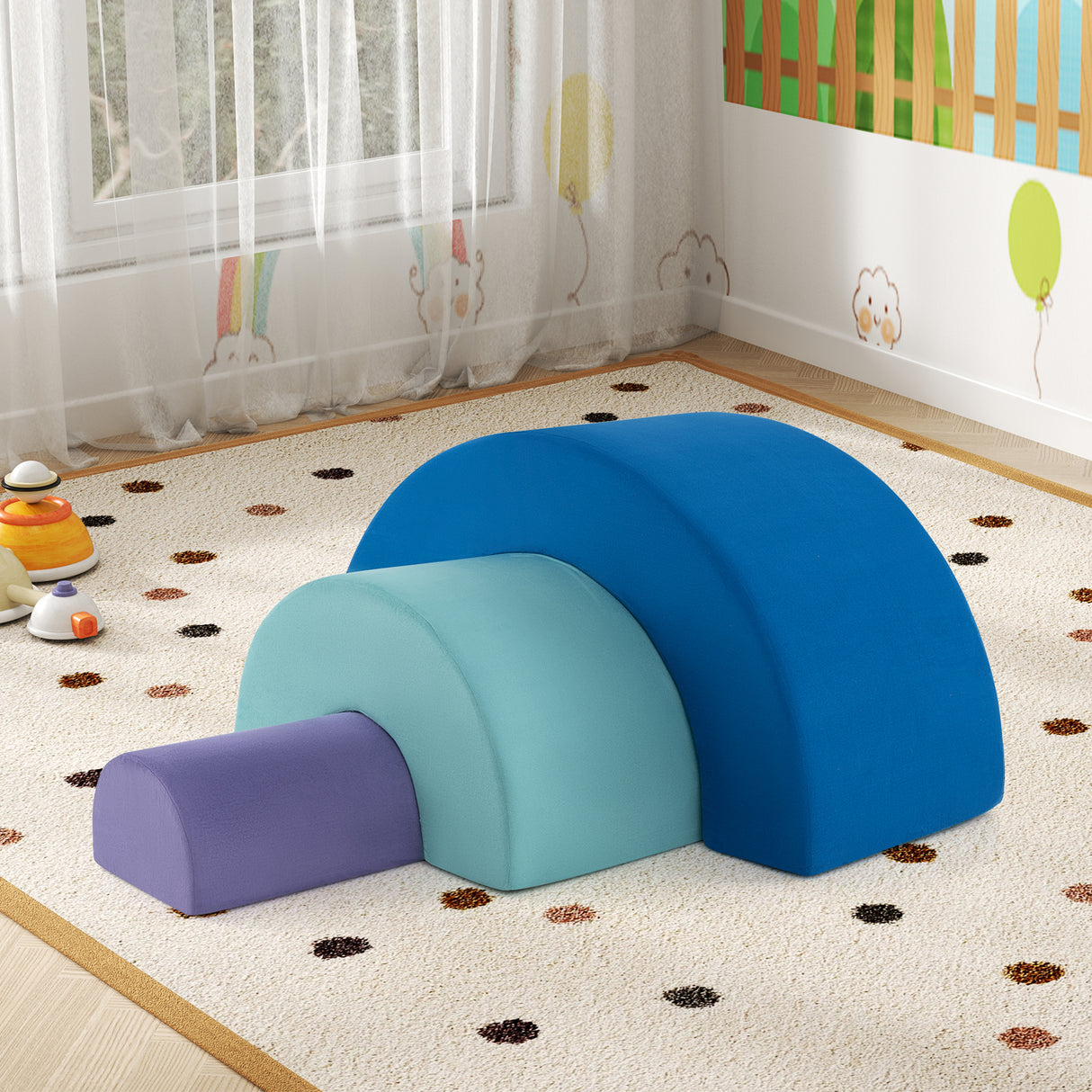 Rainbow Arc Climber Playset, Foam Climbing Blocks for Playroom
