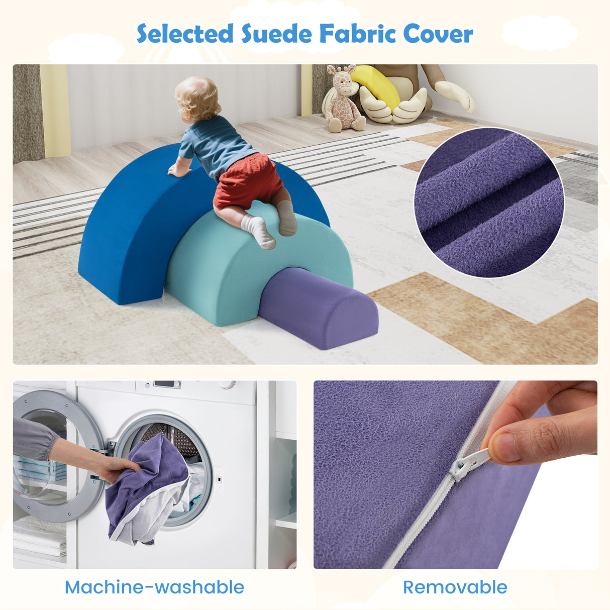 Rainbow Arc Climber Playset, Foam Climbing Blocks for Playroom