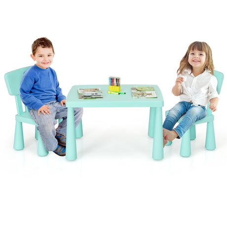 BABY JOY Kids Table and Chair Set, 3 Piece Children Activity Table for Reading, Drawing, Writing