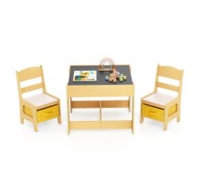 HONEY JOY 3 in 1 Kids Wooden Table & 2 Chair Set