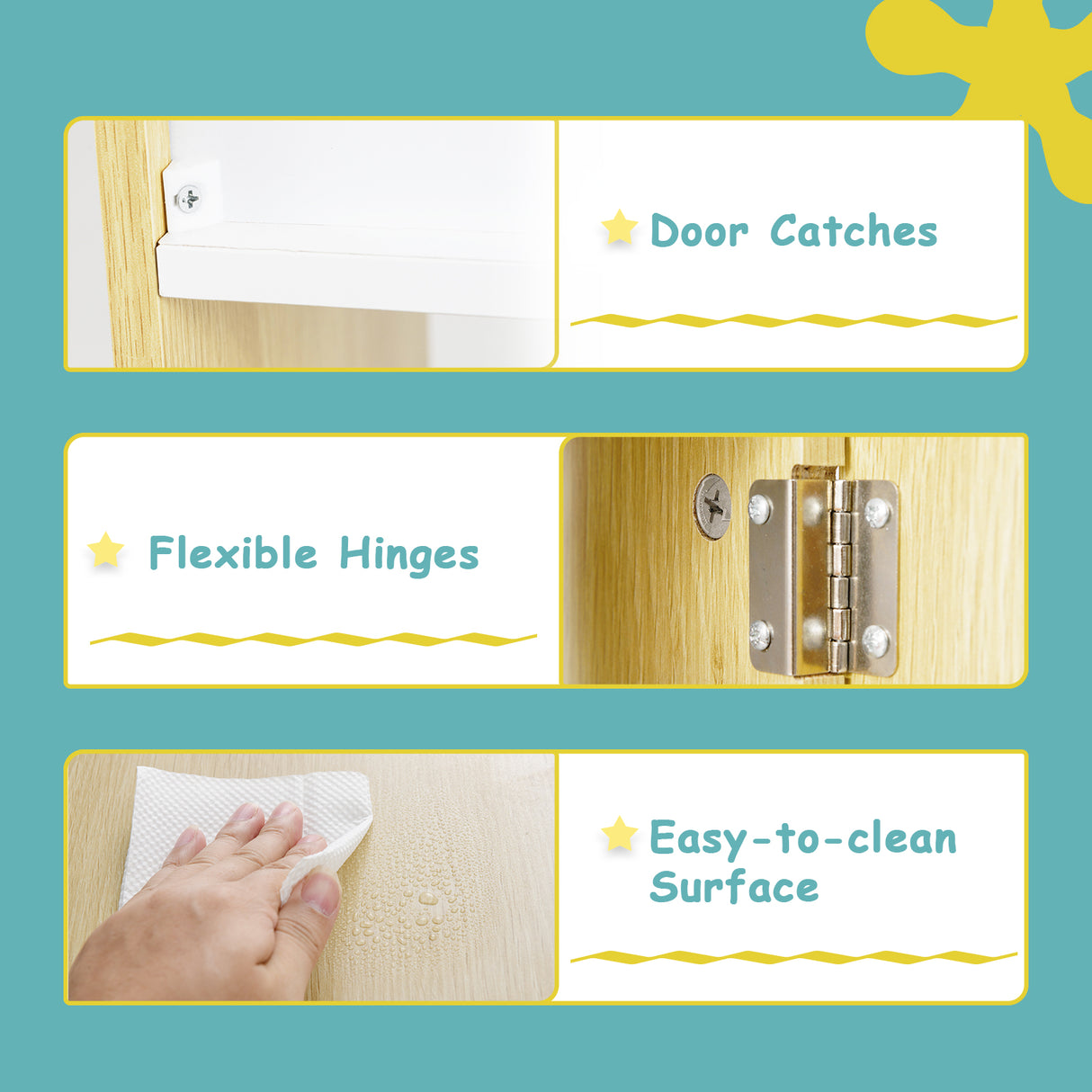 Kids Dollhouse Bookshelf, House-shaped Bookcase with 2 Doors for Playroom, Nursery, Bedroom